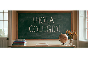 Classroom Chalkboard with Hola, a School & Education Photo by piter.goskov