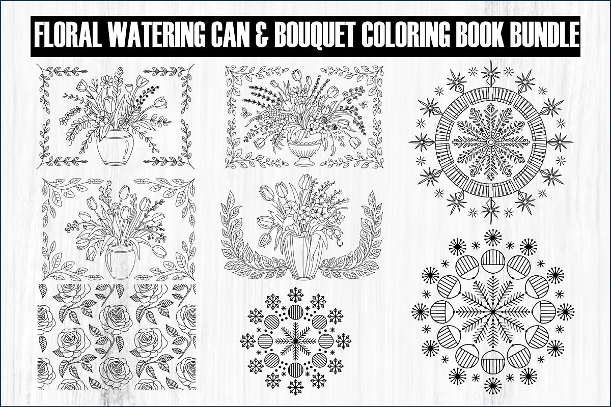Floral  Bouquet Coloring Book, a Graphic by balal (Photo 1 of 11)