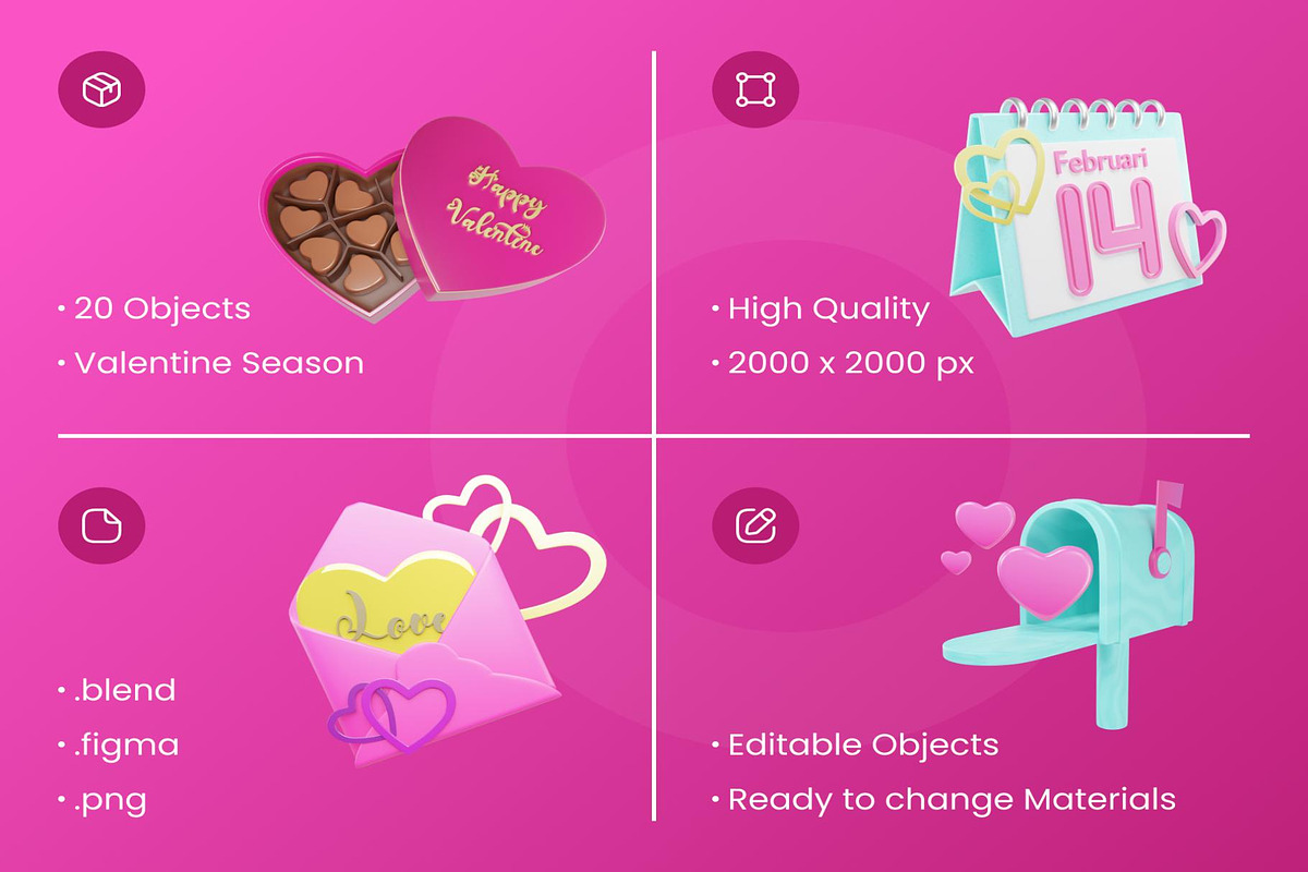 Valentine 3D Illustration, an Object Illustration by Creative Perspective (Photo 2 of 6)
