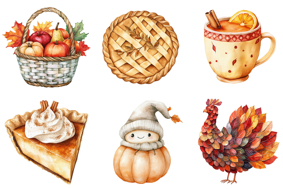 Thanksgiving greeting elements, a Seasonal Illustration by CitraGraphics (Photo 2 of 7)