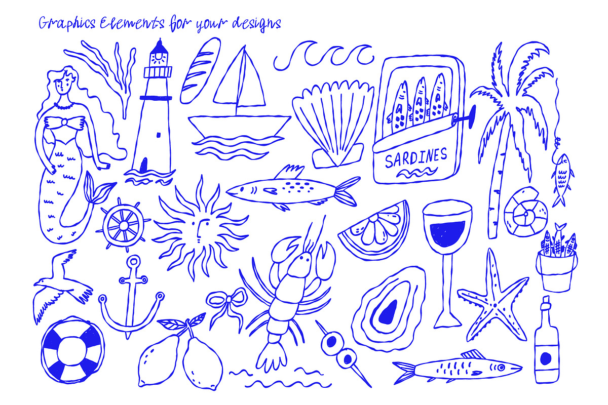 Fisherman Aesthetic – Font+Graphics, a Handwritten Font by AnkaDrozd (Photo 3 of 8)