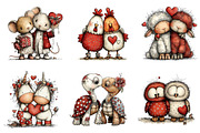 Valentine's Couple Animals Clipart, an Illustration by Dream Creation (Thumbnail 6 of 7)