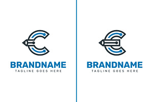 Letter C and E Technology Pencil, a Branding & Logo Template by Pray Art Design Studio