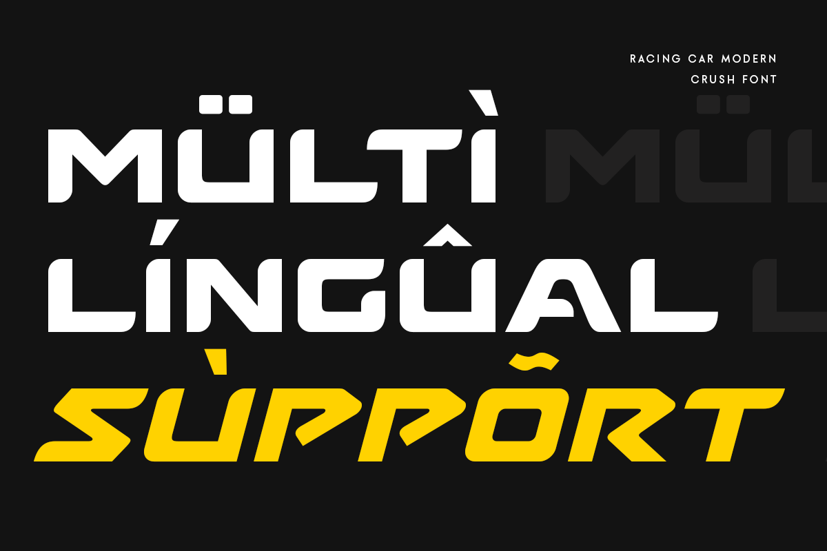CRUSH - Racing Car Modern Font, a Sans Serif Font by Hamz Studio (Photo 2 of 8)