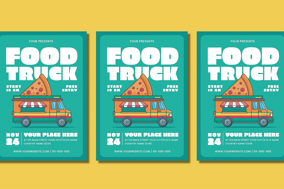 Food Truck Flyer Set, a Flyer Template by Patria Ari (P4tcreativa) (Photo 4 of 4)
