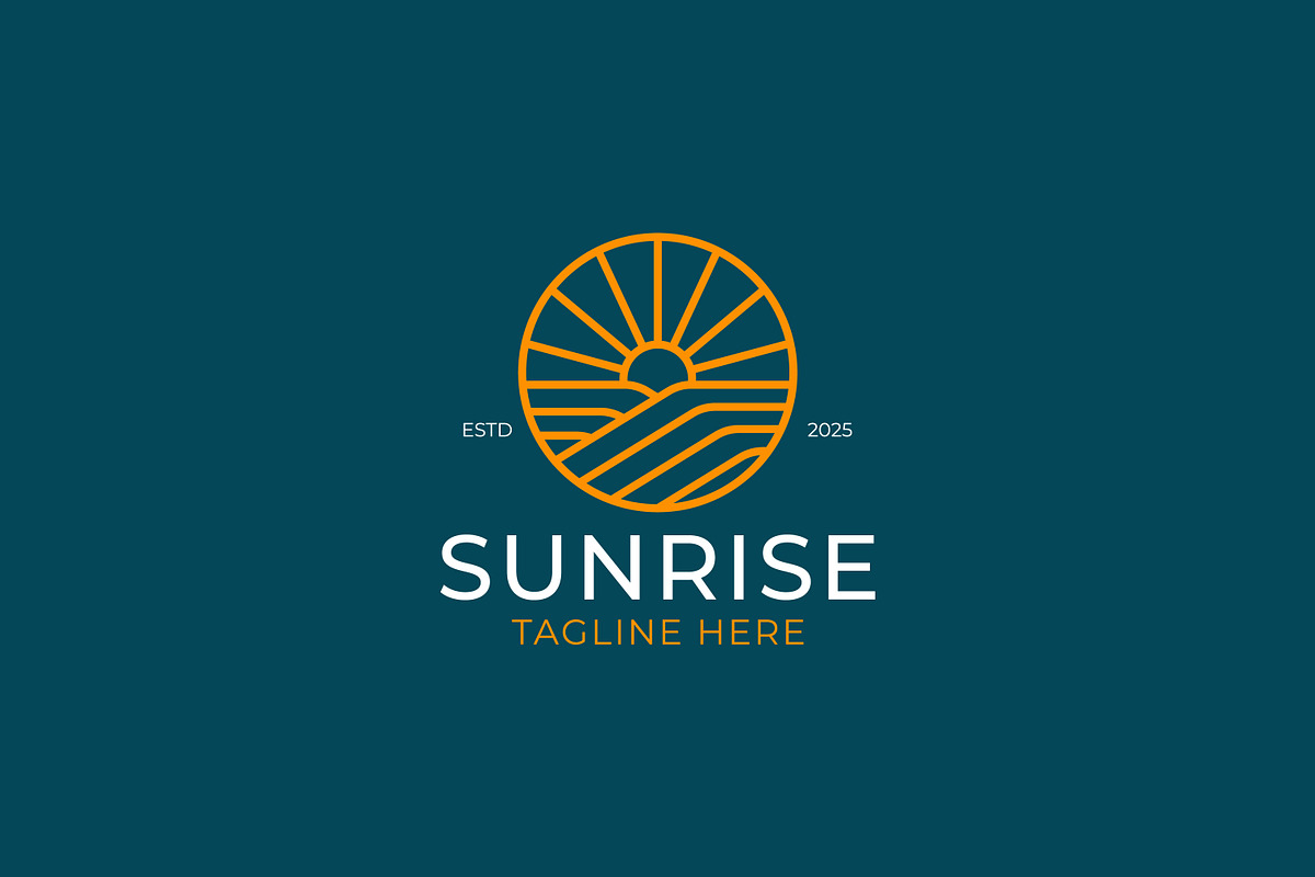 Sunrise Dawn Logo Badge Linear, a Branding & Logo Template by Signatoro (Photo 2 of 3)