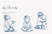 vintage children clipart collection, a Decorative Illustration by Patishop Art (Thumbnail 7 of 8)