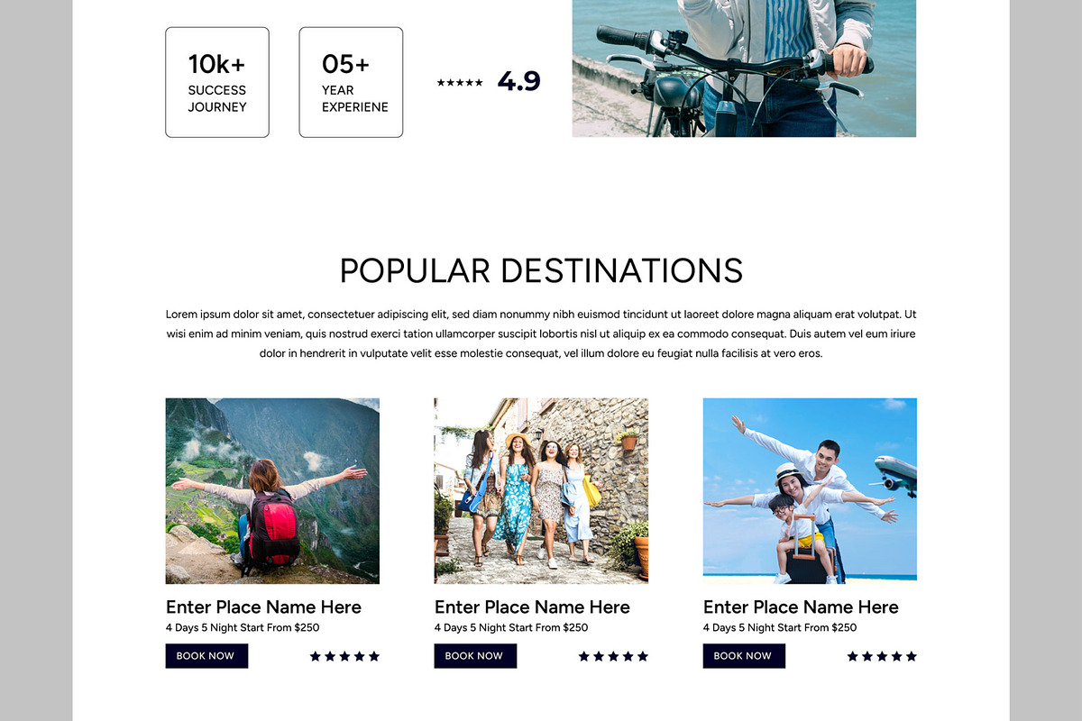 Travel Agency Landing Page, an UI Kit Template by CreativeShaper (Photo 4 of 5)