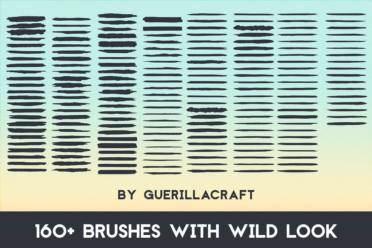 160 Wild Strokes for Illustrator, a Brush Add-On by Guerillacraft (Photo 2 of 5)