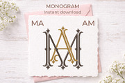 MA AM Wedding Monogram Logo, a Branding & Logo Template by LogoAV (Thumbnail 4 of 6)