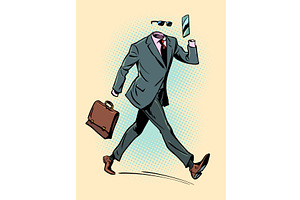 Pop Art Retro Invisible businessman, a Person Illustration by studiostoks