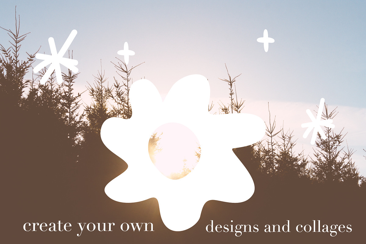 Groovy Shapes & Doodle Flowers, a Decorative Illustration by Luamor (Photo 8 of 12)