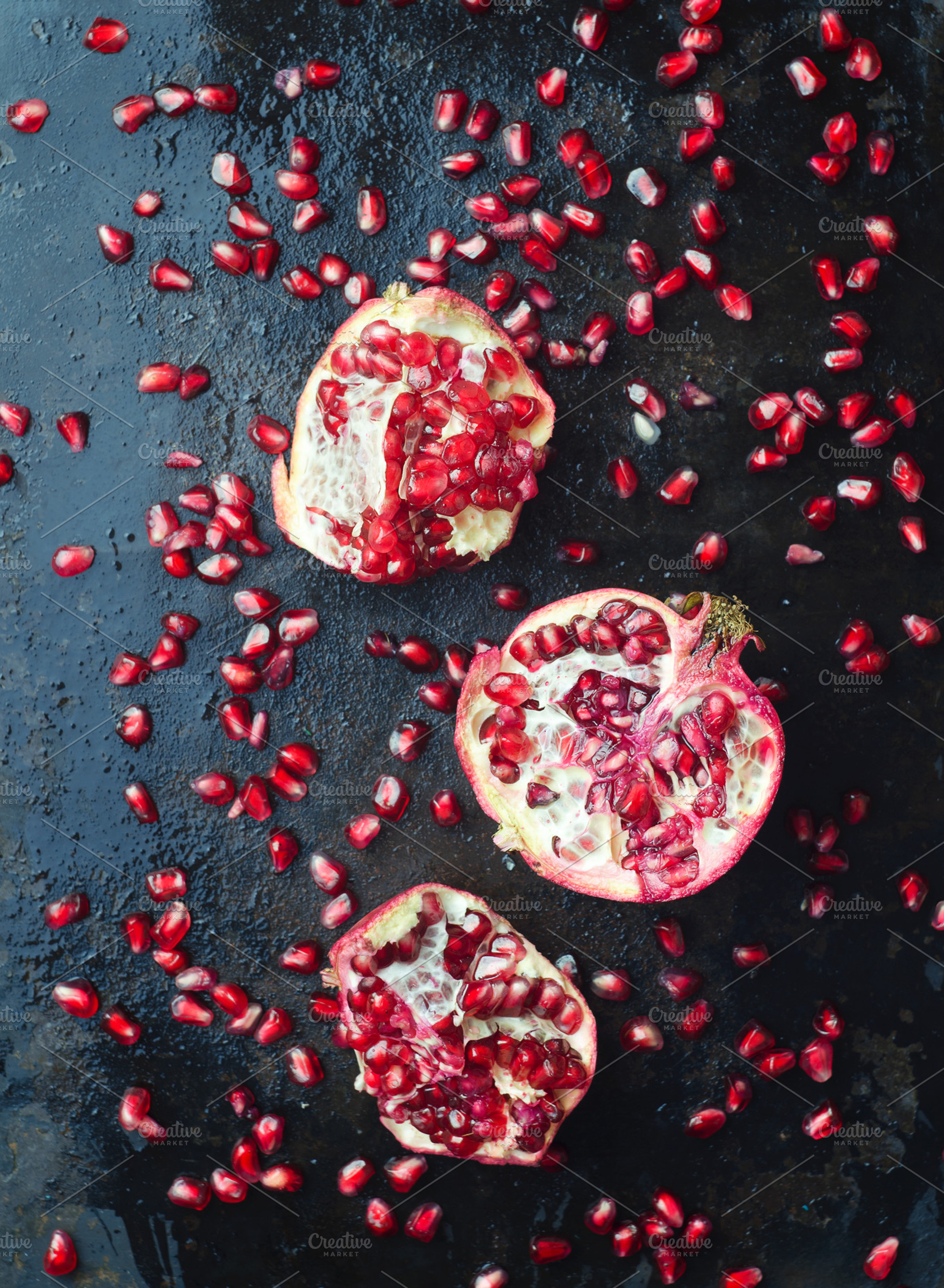 Pomegranates featuring pomegranate, fruit, and red, a Food & Drink Photo by bogdandimages