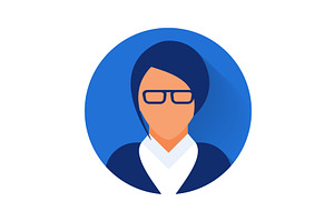 Flat modern minimal avatar icon, a Technology Illustration by 32pixels