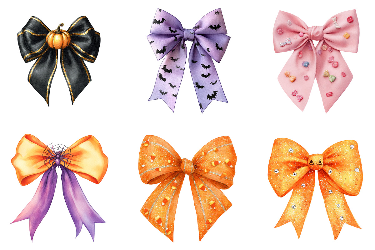 Halloween Coquette Bow Clipart Bundl, an Illustration by DreamArtGraphic (Photo 3 of 5)