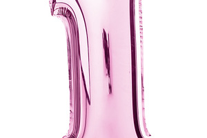 Balloon of mylar number one pink