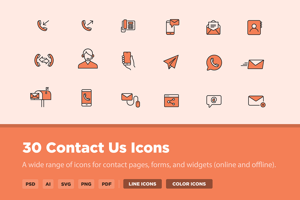 30 Contact Us Icons, an Icon by Creative VIP (Photo 1 of 5)
