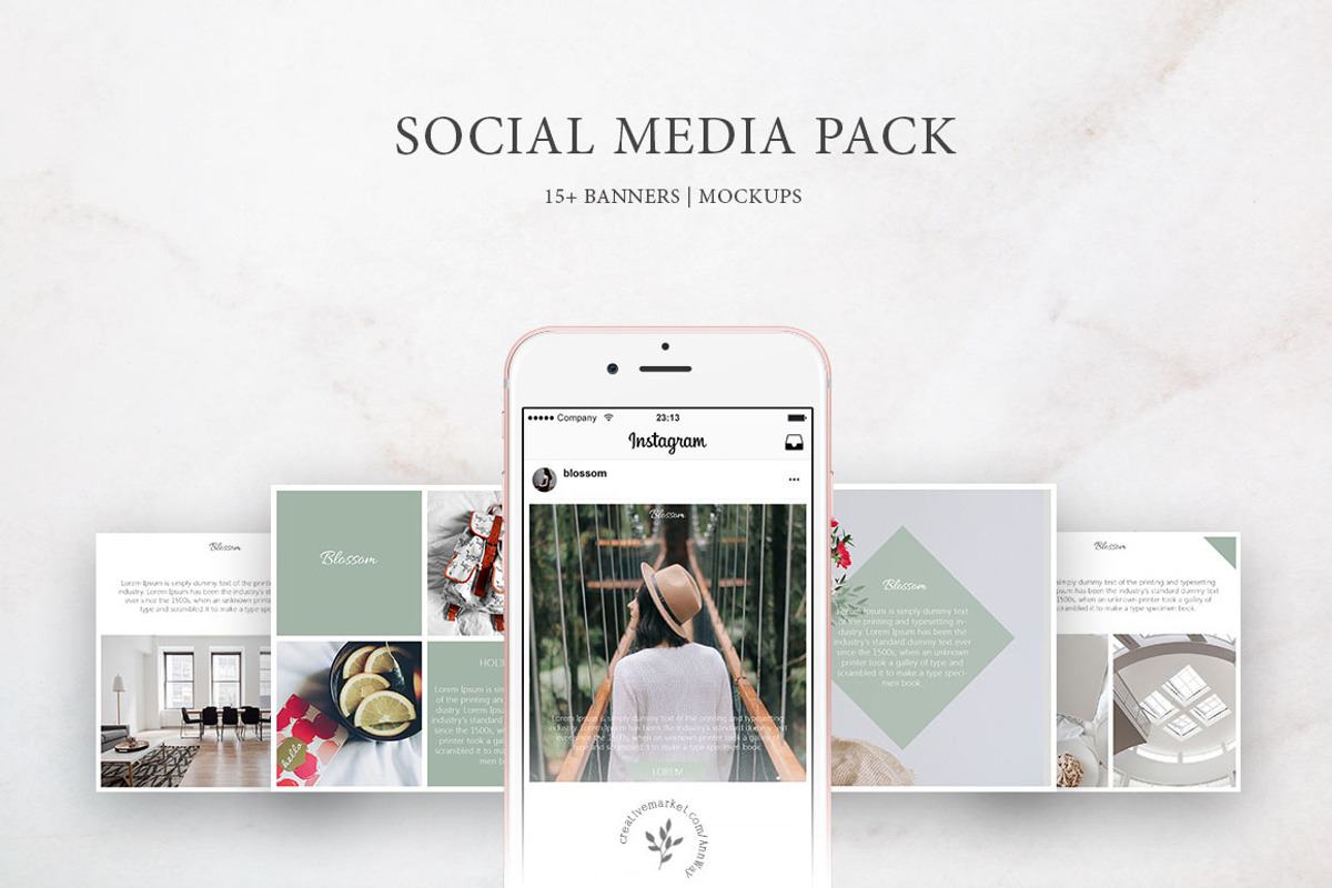 Social Media Pack / Kit 1, a Social Media Template by Blossom (Photo 1 of 5)