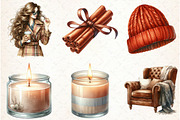 Autumn Clipart Cozy Fall Clipart, an Illustration by Libby Wishes (Thumbnail 4 of 11)
