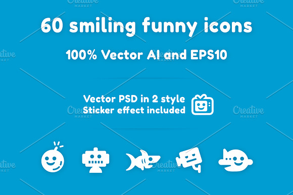 60 Smiling Funny Iconsstickers