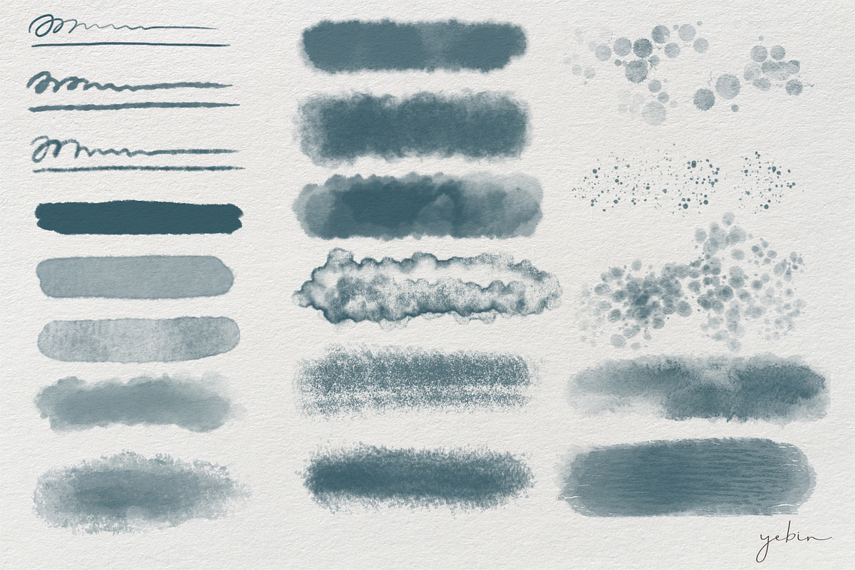 Very Wet Watercolor Procreate Brush, a Brush Add-On by yebin (Photo 3 of 9)