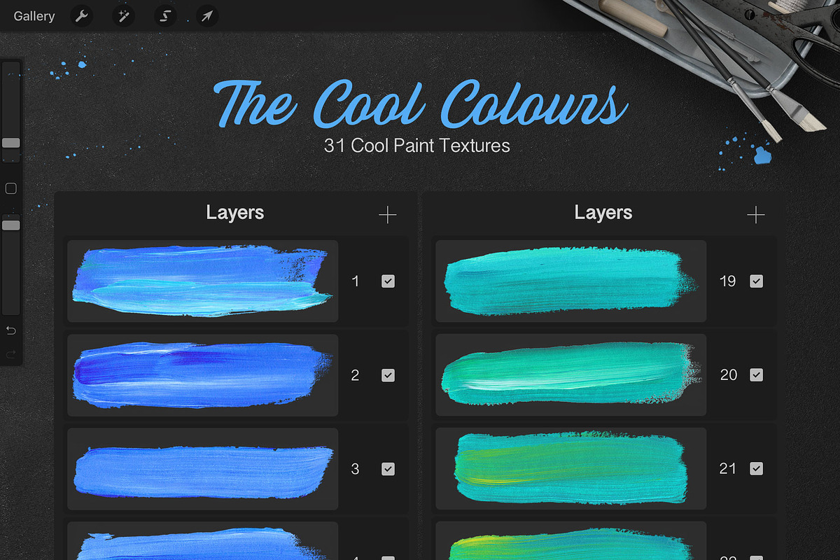 Pencils and Paint for Procreate, a Texture Graphic by iPad Calligraphy (Photo 3 of 9)