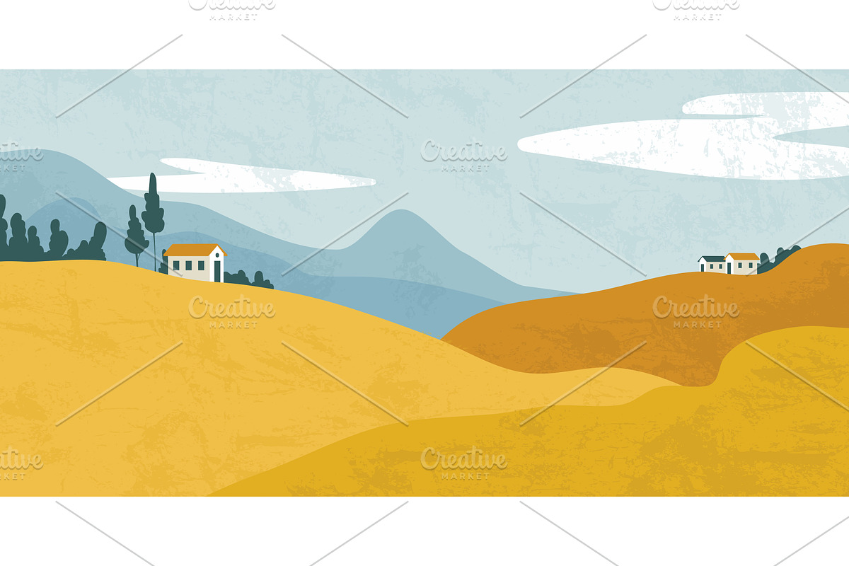 Autumn countryside scene with, an Object Illustration by art PVP - market