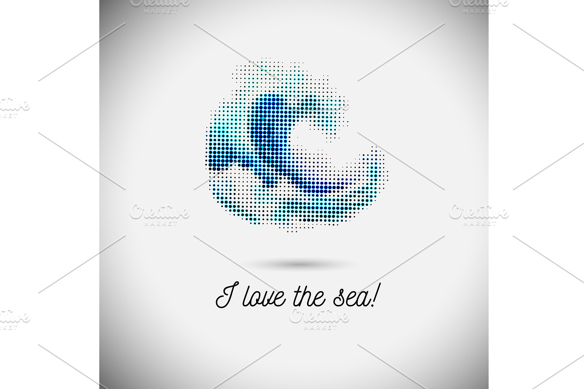 Logo sea of dots. Hand drawing. Not, an Illustration by Nenahliadava Design