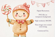 Nursery Gingerbread Clipart 63 PNG, a Seasonal Illustration by EleSArtDesign (Thumbnail 3 of 4)