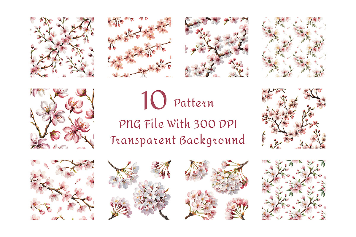 Cherry Blossom Watercolor Clipart, a Decorative Illustration by ForhadGFX (Photo 3 of 13)