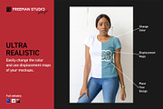 African Girl T-Shirt Mock-Up Set, a Shirt Mockup by Freeman Studio (Thumbnail 4 of 14)