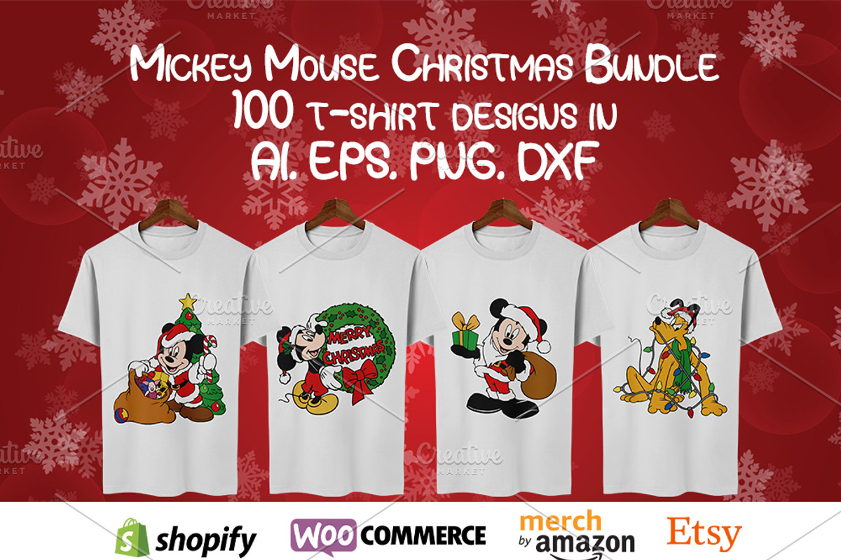 100 Mickey Mouse Christmas T-Shirt, a Graphic by ExpressTeesArt (Photo 1 of 3)