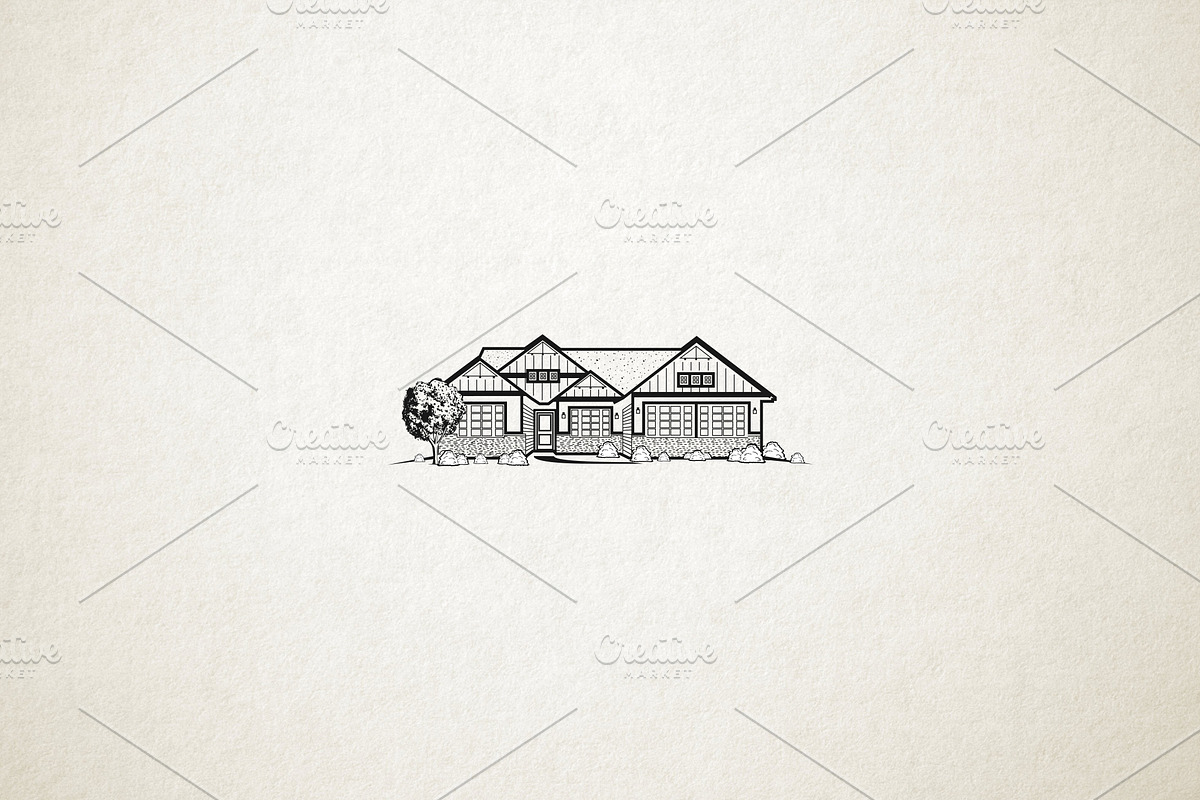 Hand drawn houses illustrations set, a Texture Illustration by Piro Concept (Photo 3 of 5)