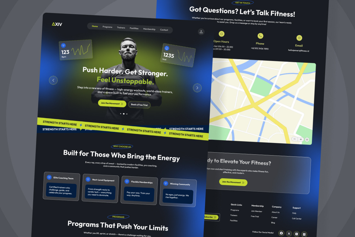 Energetic Fitness Landing Page UI preview 3
