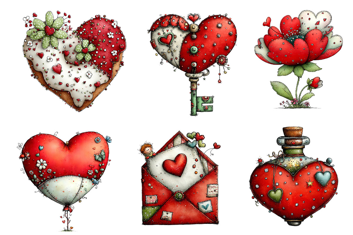 Whimsical Valentine Clipart, an Illustration by Dream Creation (Photo 4 of 6)