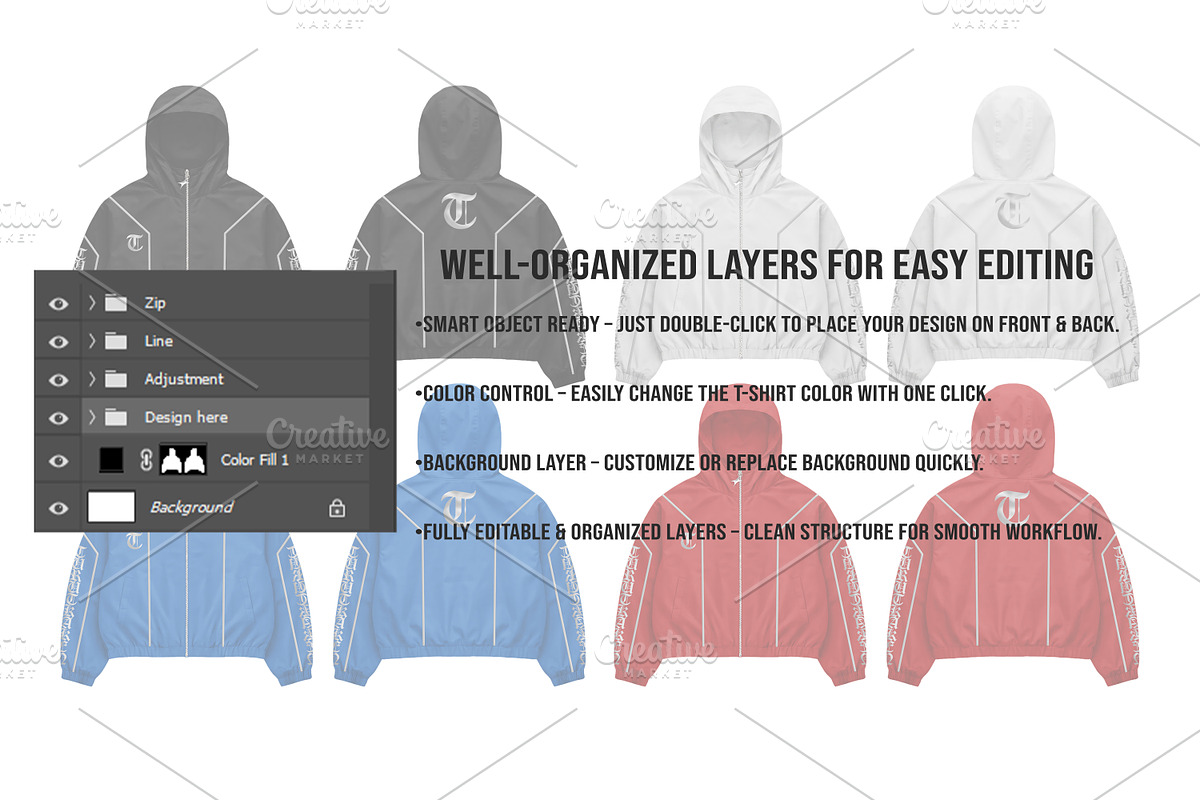 Tracksuit Jacket Mockup PSD Editable, a Shirt Mockup by std.badboy (Photo 3 of 4)