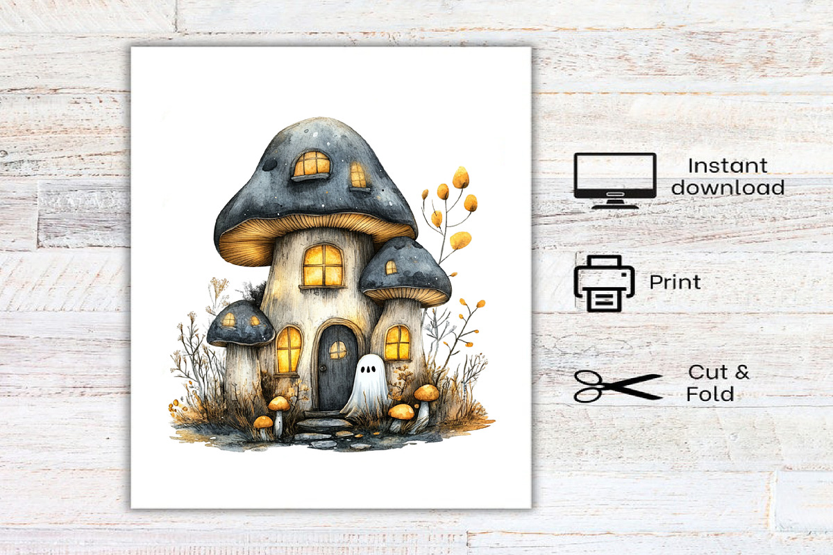 Halloween Mushrooms Clipart, an Illustration by Canvas Craft (Photo 8 of 8)