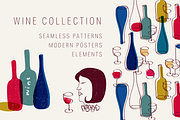Modern wine collection, a Food Illustration by Tkoko vectors & patterns (Thumbnail 1 of 15)