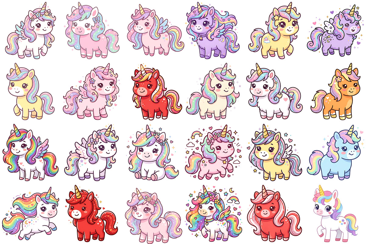 Cute Unicorn Clipart, an Animal Illustration by Forhadx5 (Photo 7 of 9)