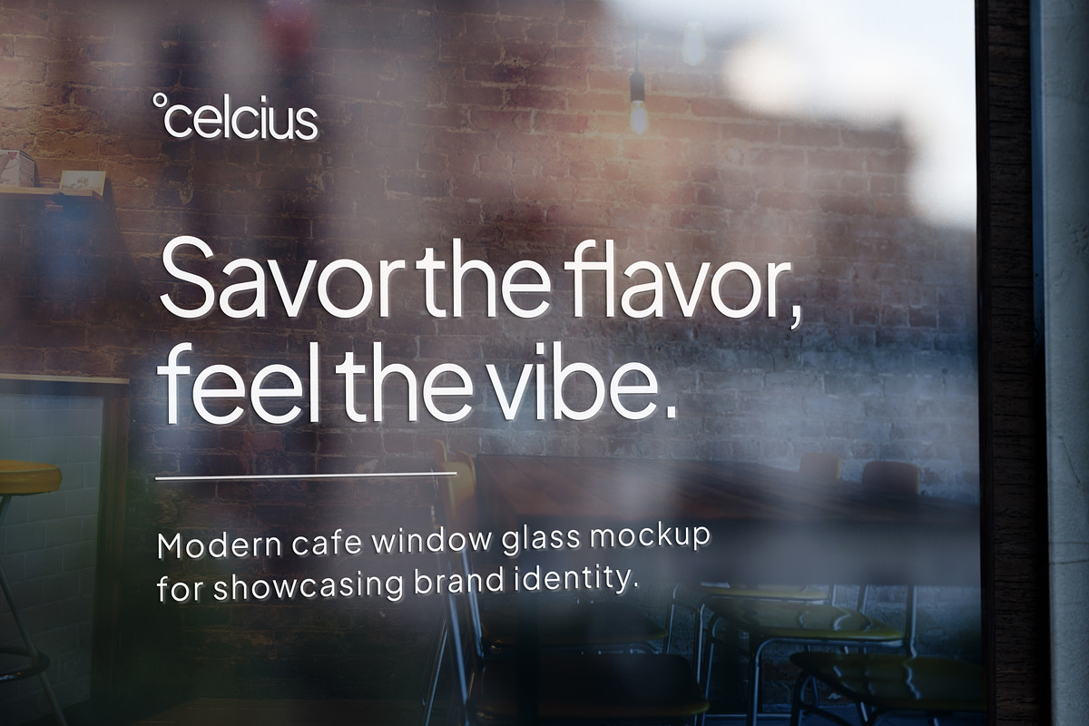Cafe Window Glass Mockup, an Advertising Mockup by SLAB! Design (Photo 6 of 6)