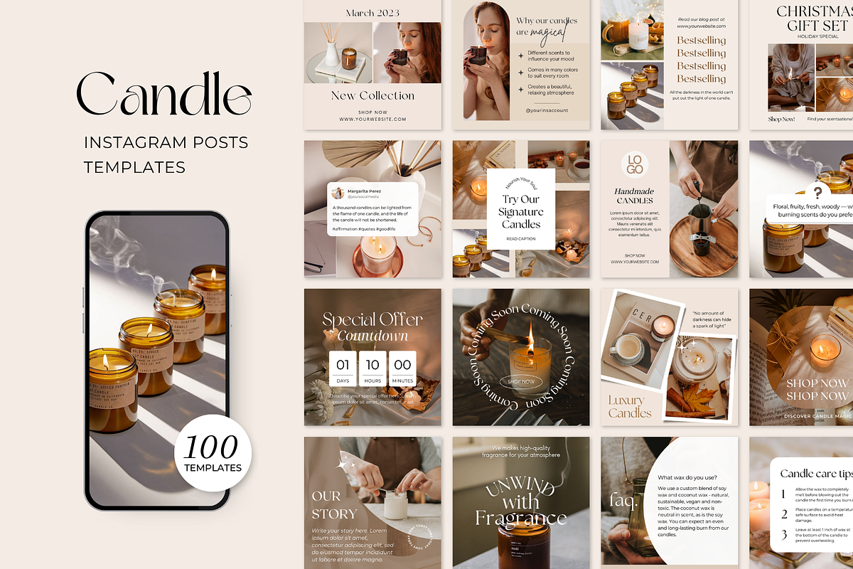 Candle Instagram Post Template, a Social Media Template by ShopRShop (Photo 1 of 10)