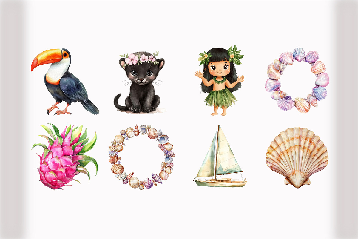 Tropical Clipart Bundle, an Illustration by Design Market (Photo 5 of 5)