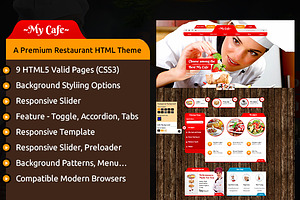 My Cafe Premium Restaurant HTML