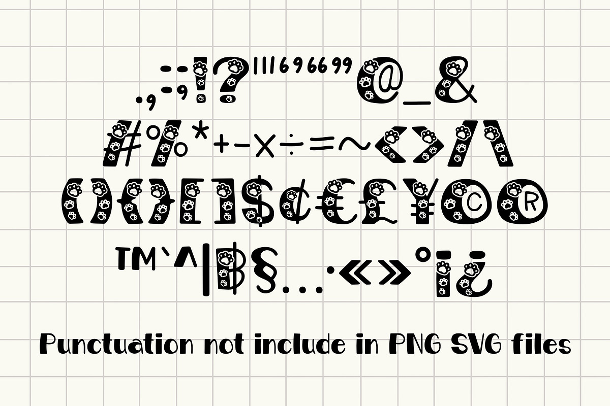 Paws Nani OTF PNG SVG, a Symbol Font by DREAMs Soul G. (Photo 3 of 4)