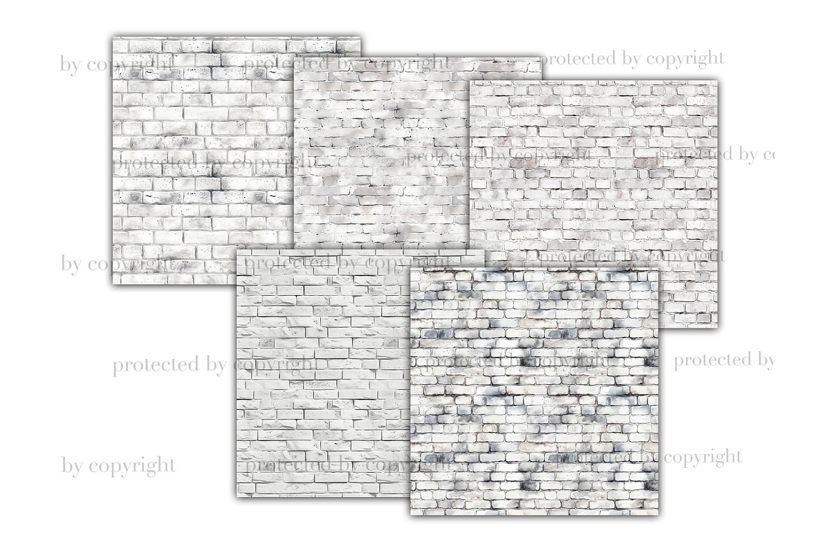 White Brick Digital Paper, a Pattern Graphic by GlamArtZhanna (Photo 3 of 4)