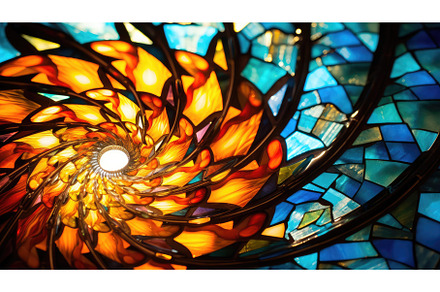 stained sun spiral ai generated, a Background Photo by pikepicture