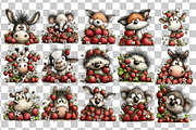 Peeking Animals Watercolor Clipart, an Animal Illustration by Nicolle's Colorful Art (Thumbnail 3 of 5)