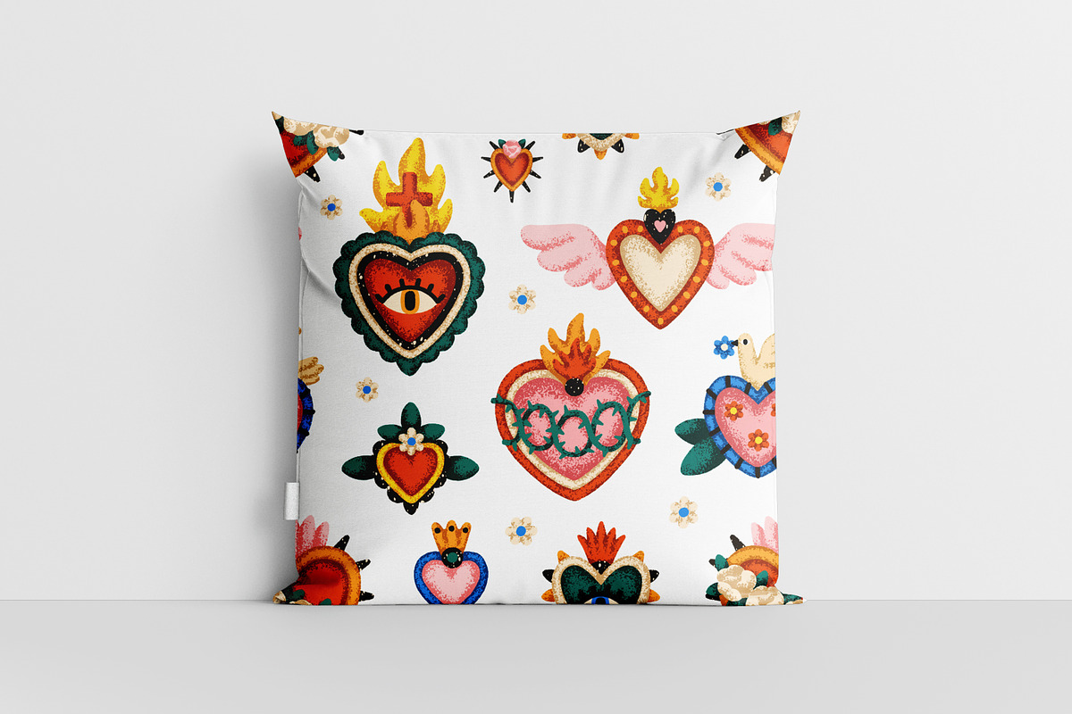 Mexican hearts seamless patterns, a Pattern Graphic by Good Studio (Photo 6 of 13)