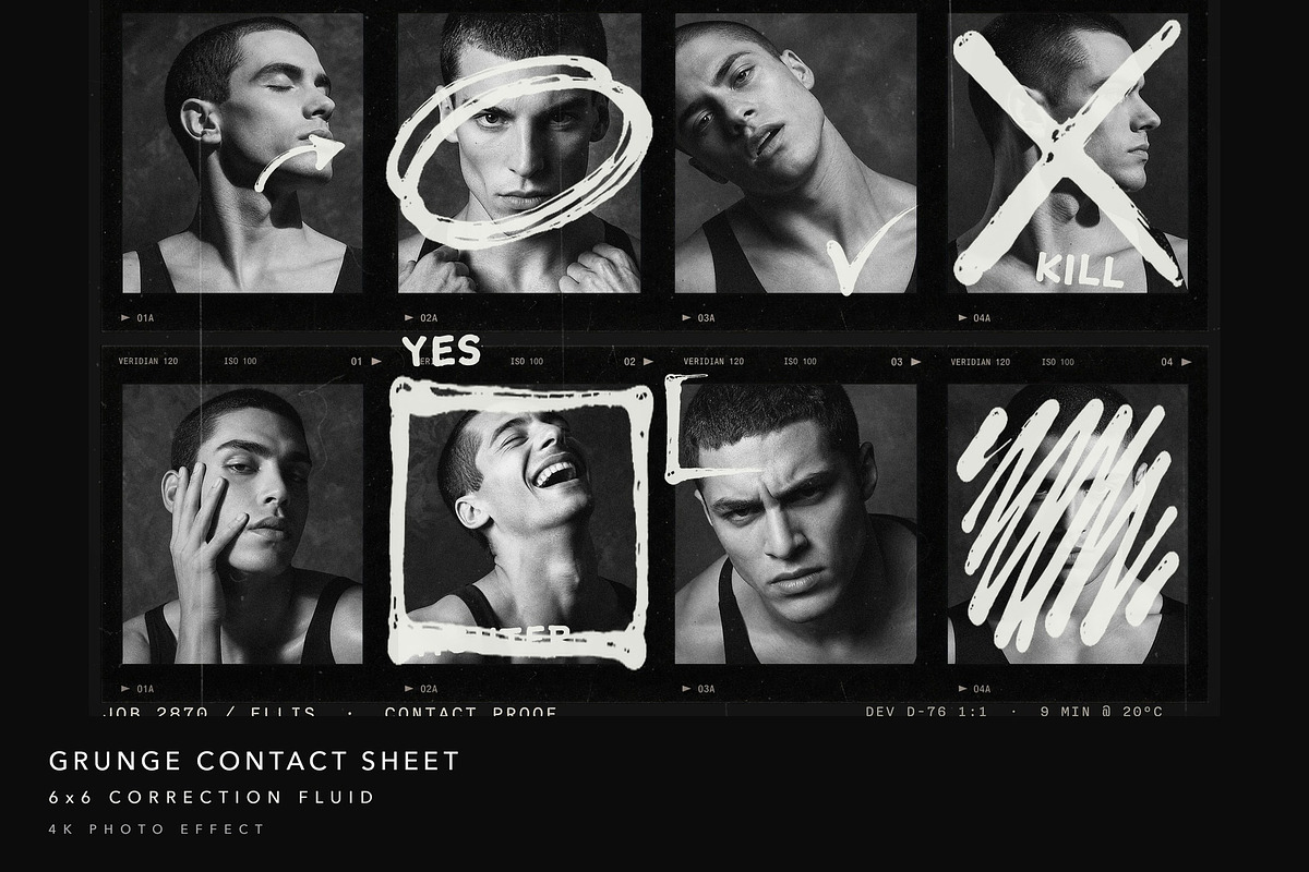 Grunge Contact Sheet Photo Effect, a Social Media Template by DesignerCandies (Photo 1 of 3)