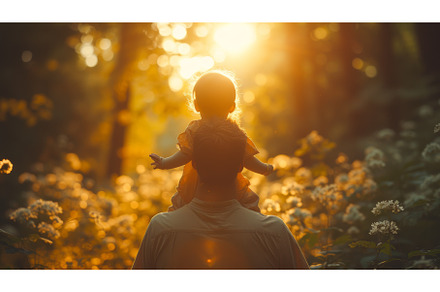 A family in the park with dad and, a Nature Photo by ZinetroN